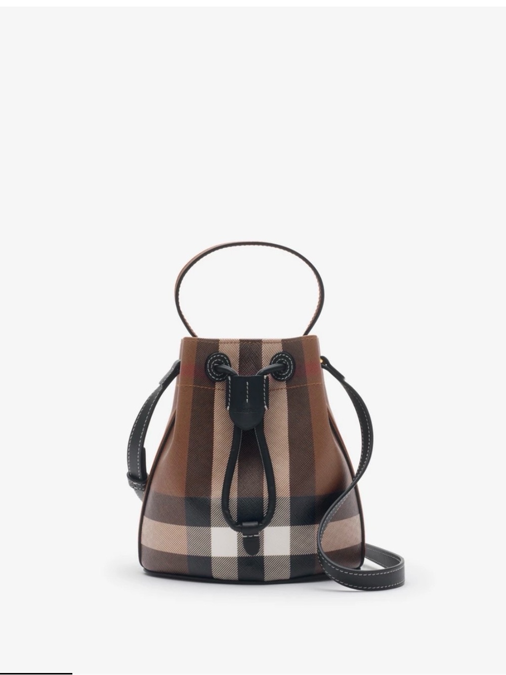 BURBERRY Mini Check Bucket Bag
